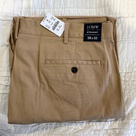 NWT Mens Jcrew cotton pants Khaki color 38 x 32 - Picture 1 of 4